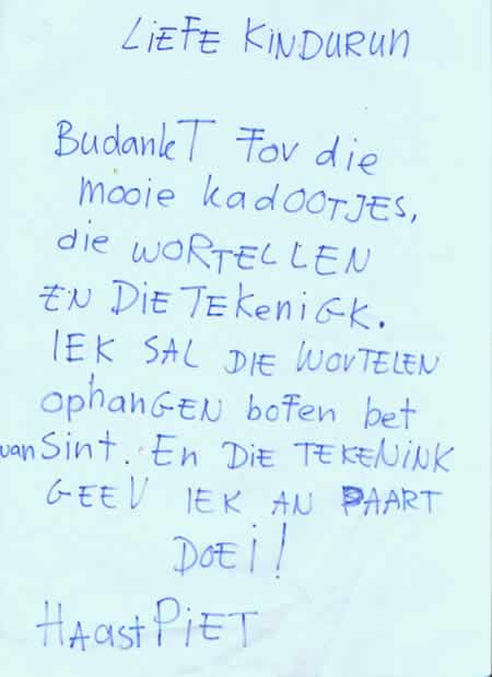 brief voor sinterklaas